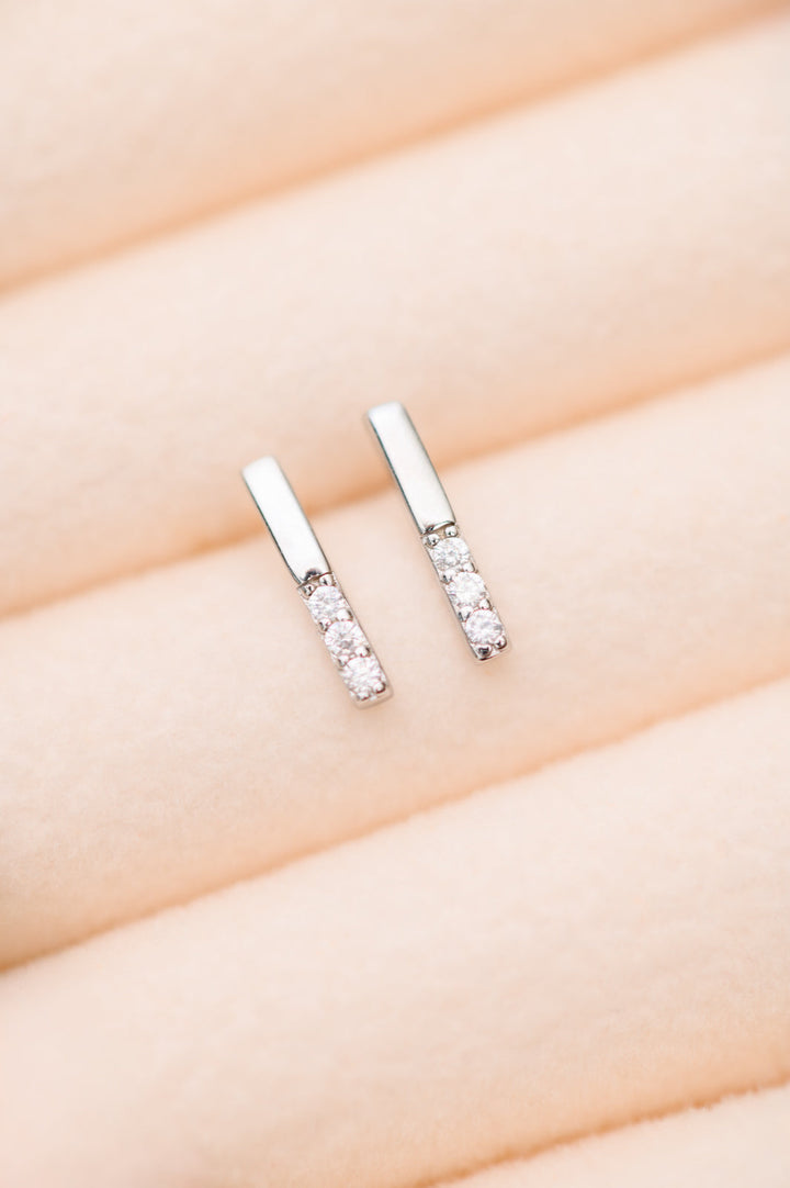 Silver Stud Zircon Earrings - Inspired Eye Boutique