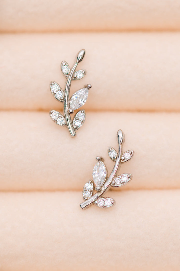 Silver Vine Stud Earrings - Inspired Eye Boutique