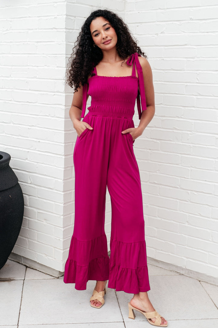 Sleeveless Flared Jumpsuit - Fuchsia - Inspired Eye Boutique