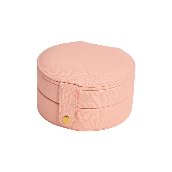 Small Circular Travel Jewelry Case - Pink - Inspired Eye Boutique