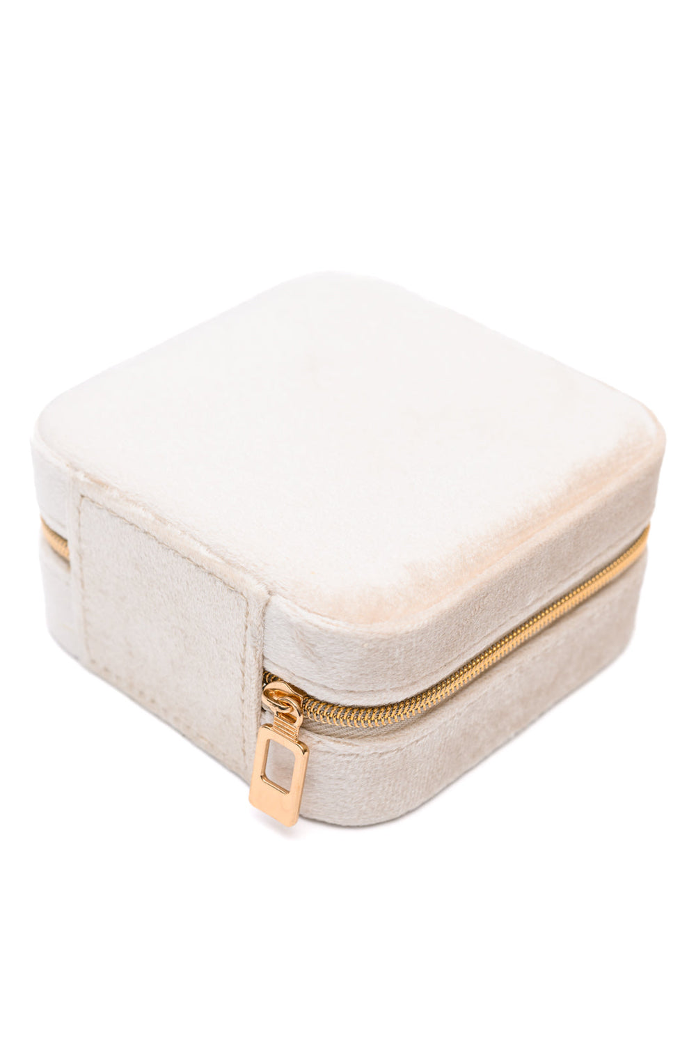 Small Velvet Travel Jewelry Box - Ivory - Inspired Eye Boutique