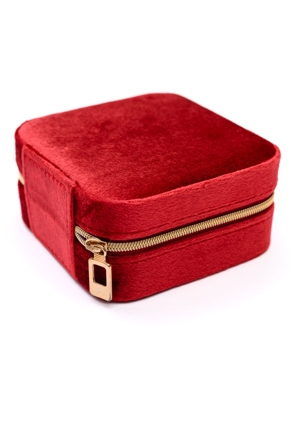 Small Velvet Travel Jewelry Box - Red - Inspired Eye Boutique