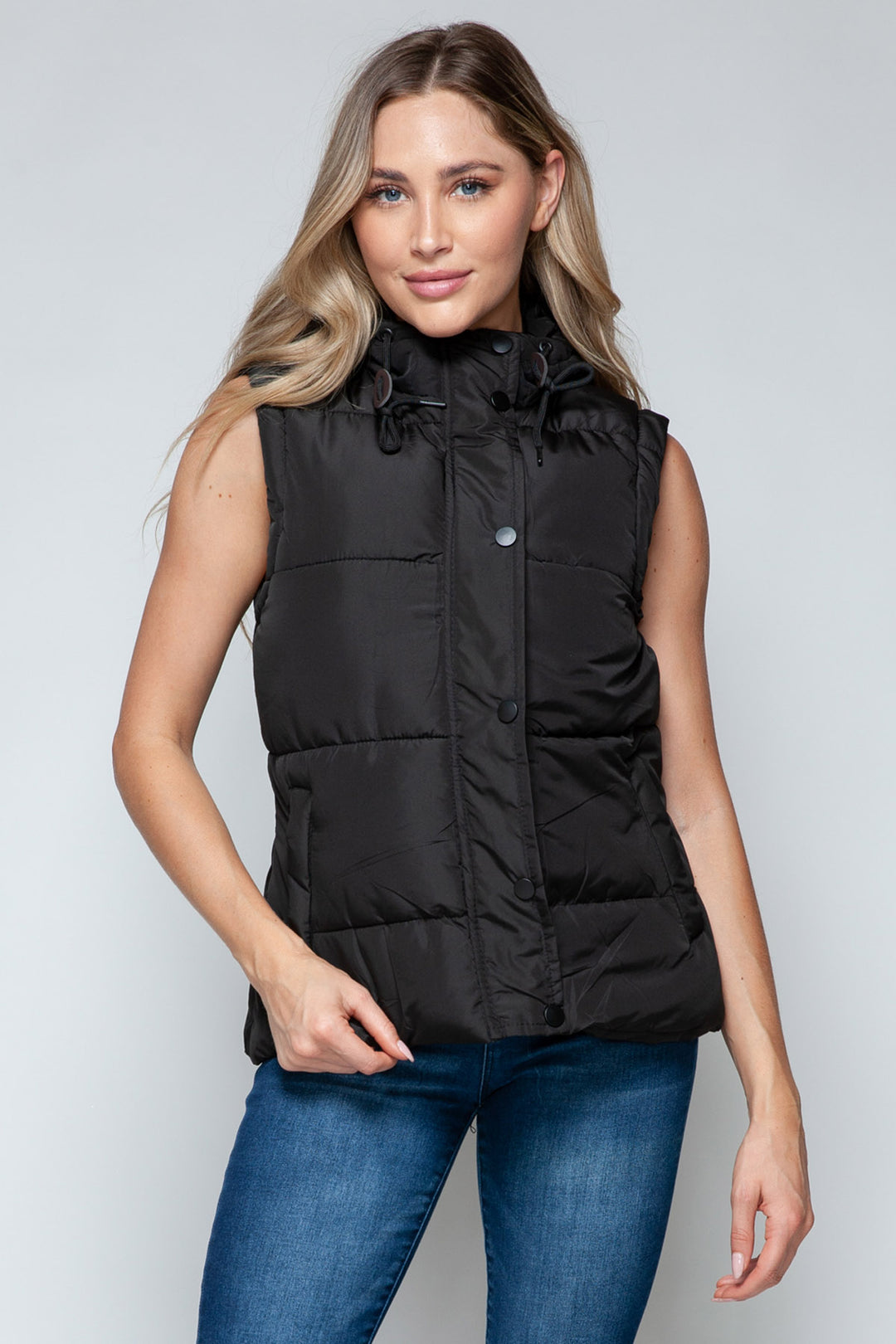 Snobbish - Hooded Puffer Vest - Black - Inspired Eye Boutique