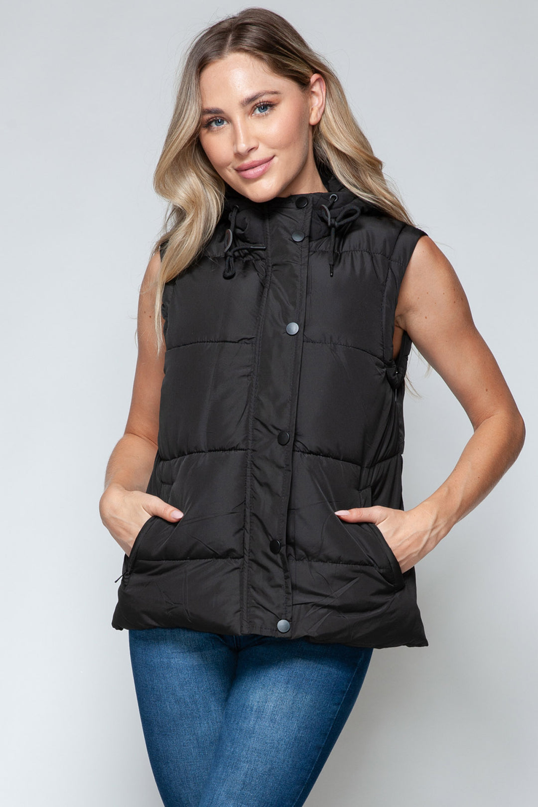 Snobbish - Hooded Puffer Vest - Black - Inspired Eye Boutique