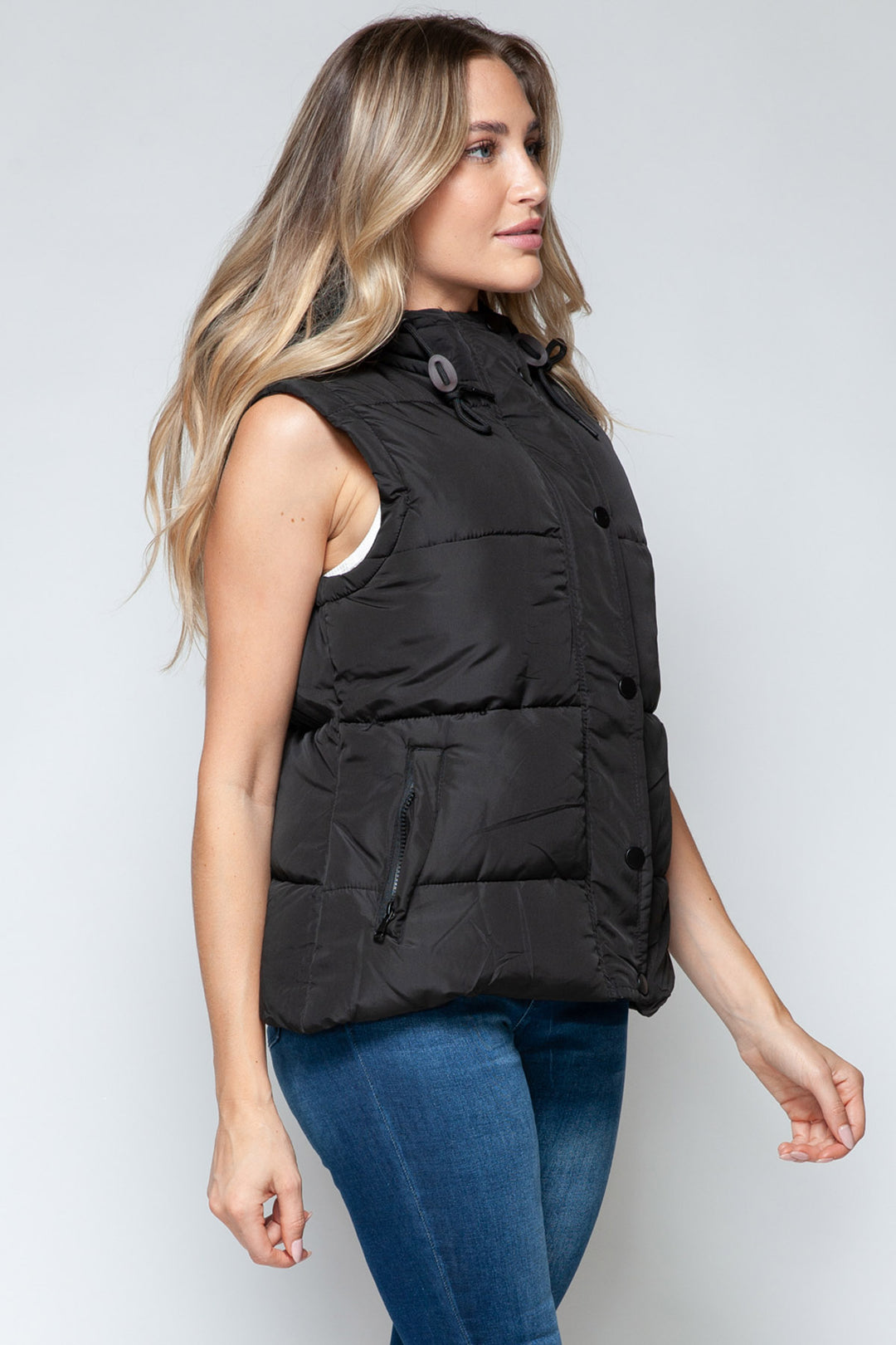 Snobbish - Hooded Puffer Vest - Black - Inspired Eye Boutique