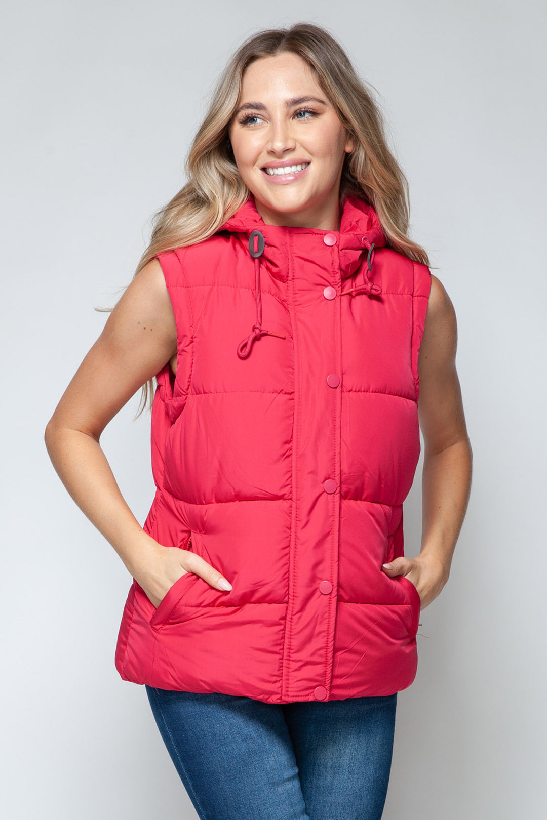 Snobbish - Hooded Puffer Vest - Magenta - Inspired Eye Boutique