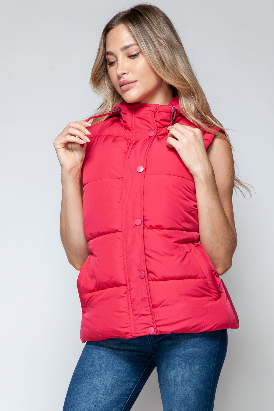 Snobbish - Hooded Puffer Vest - Magenta - Inspired Eye Boutique