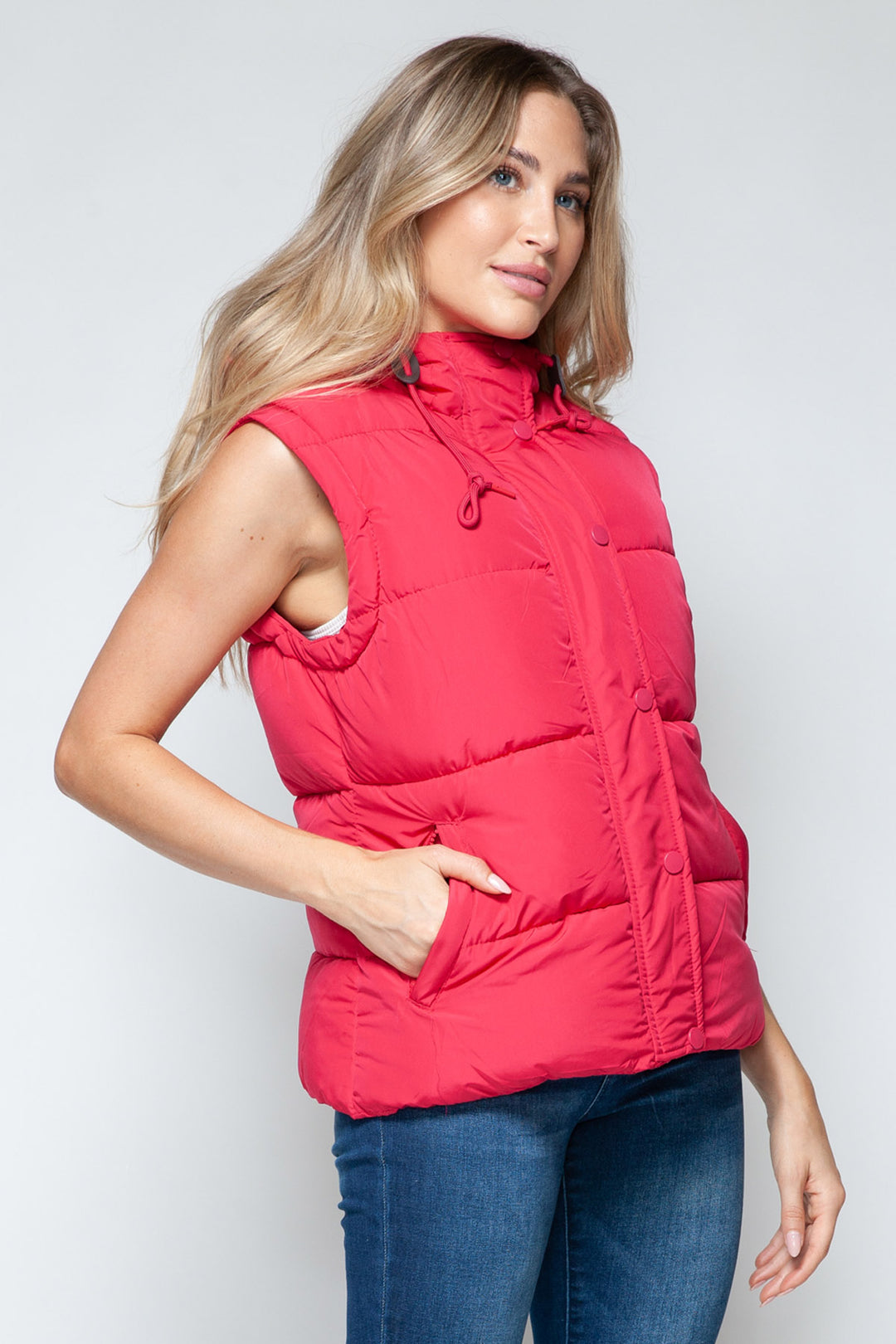 Snobbish - Hooded Puffer Vest - Magenta - Inspired Eye Boutique