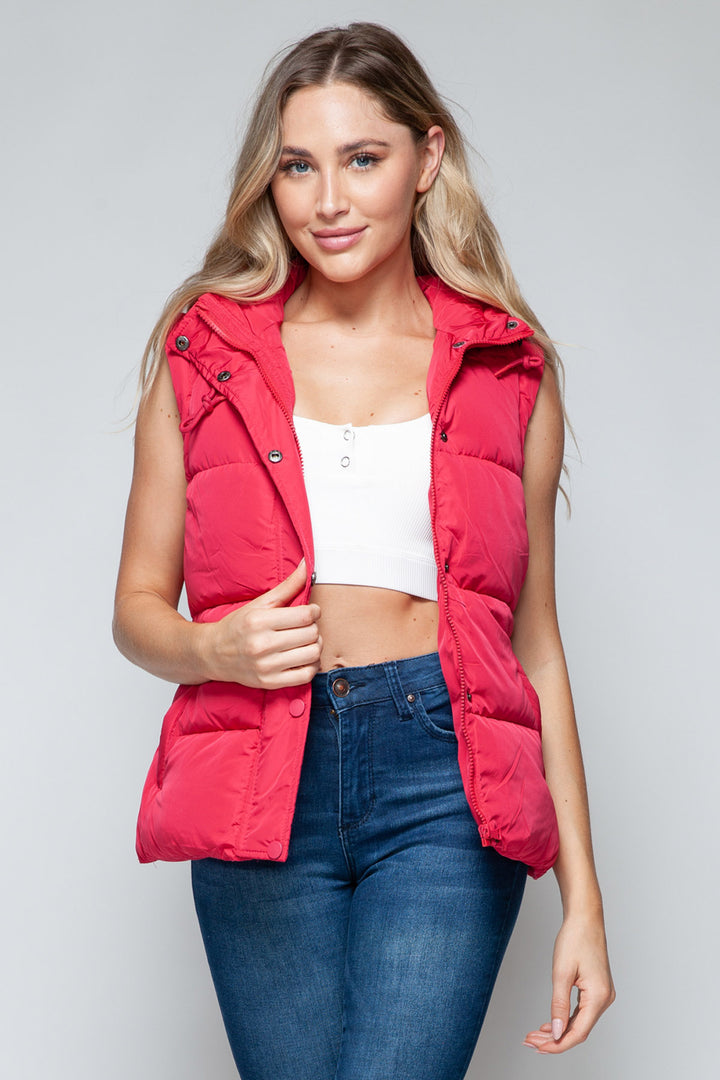 Snobbish - Hooded Puffer Vest - Magenta - Inspired Eye Boutique