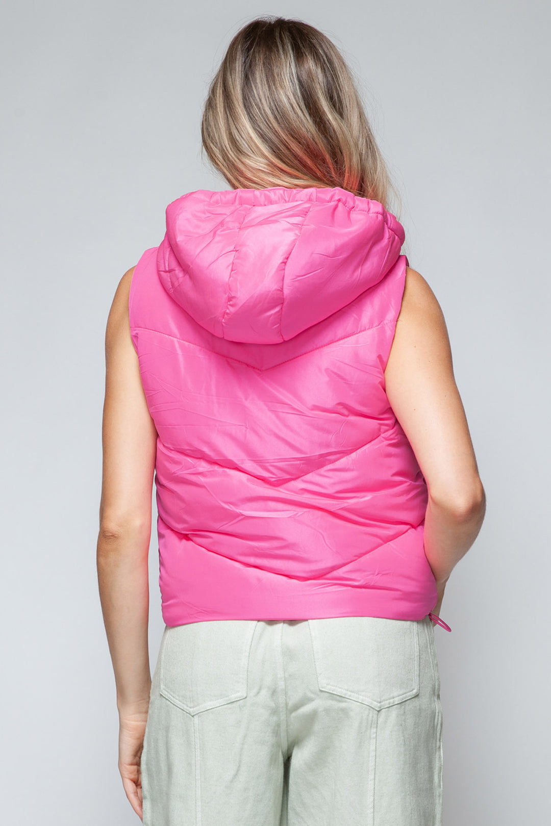 Snobbish Quilted Hooded Puffer Vest - Pink - Inspired Eye Boutique