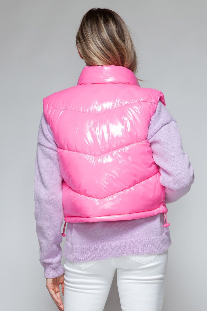 Snobbish Shiny Puffer Vest - Hot Pink - Inspired Eye Boutique