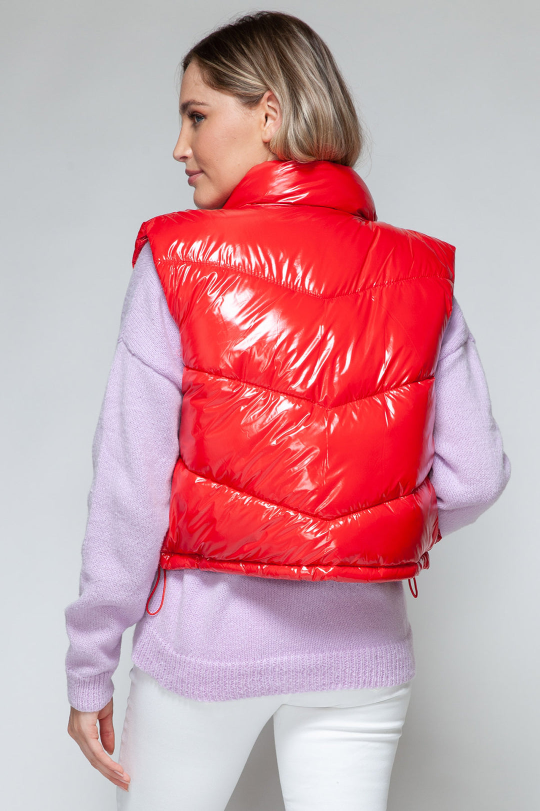 Snobbish Shiny Puffer Vest - Red - Inspired Eye Boutique