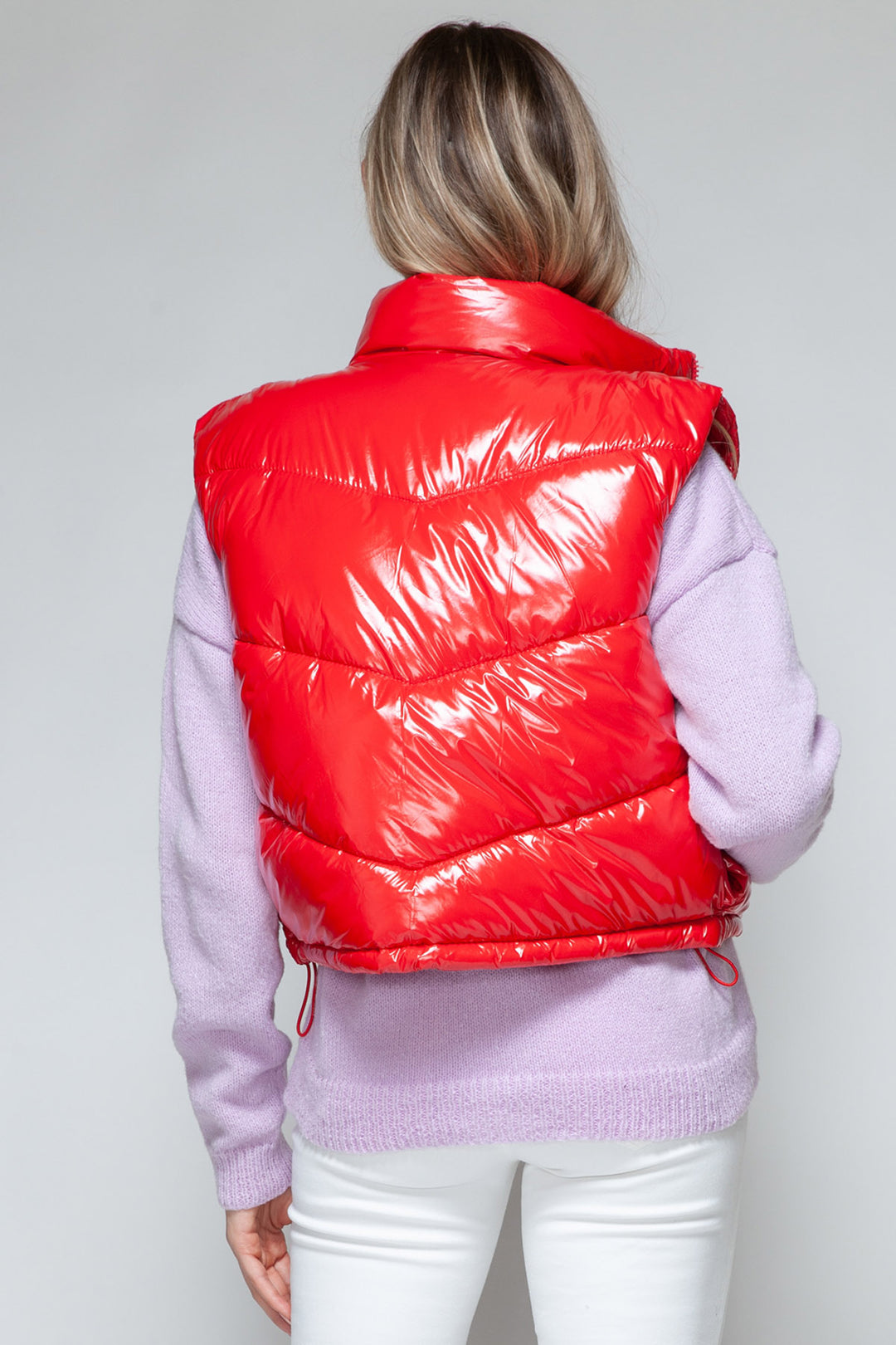 Snobbish Shiny Puffer Vest - Red - Inspired Eye Boutique