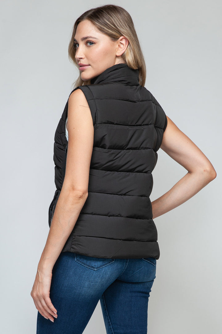 Snobbish Sleeveless Puffer Vest - Black - Inspired Eye Boutique