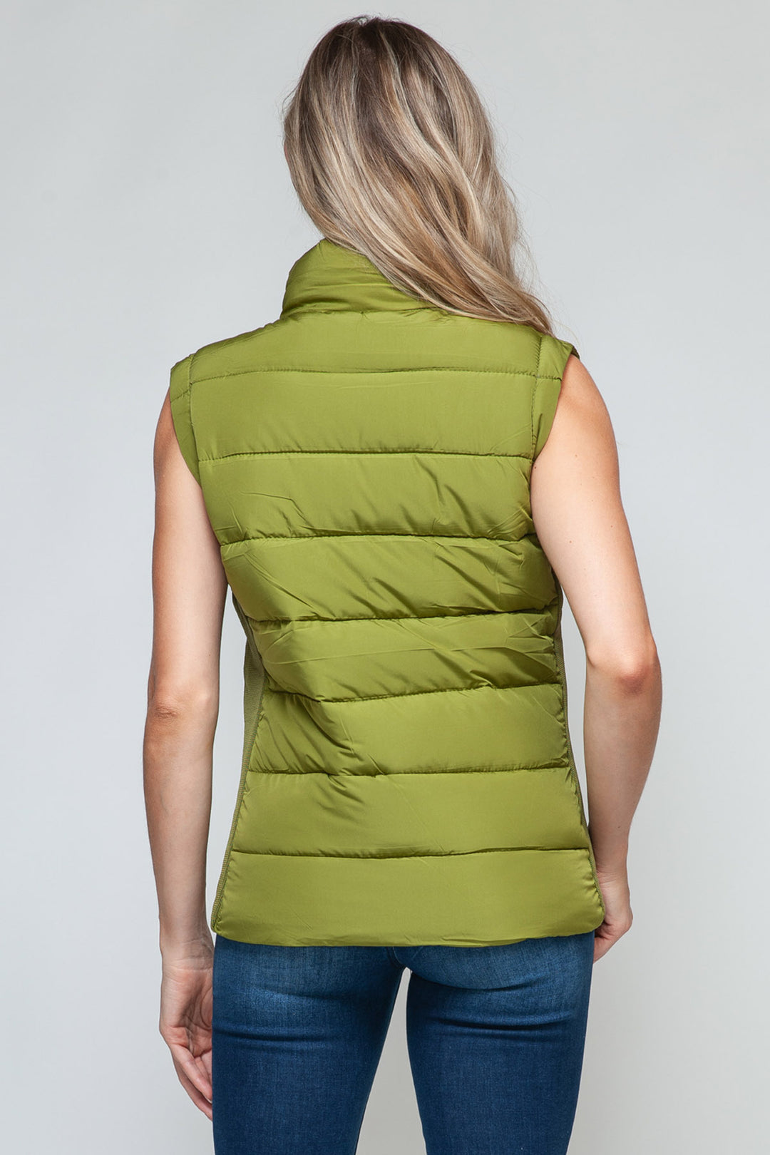 Snobbish Sleeveless Puffer Vest - Green - Inspired Eye Boutique