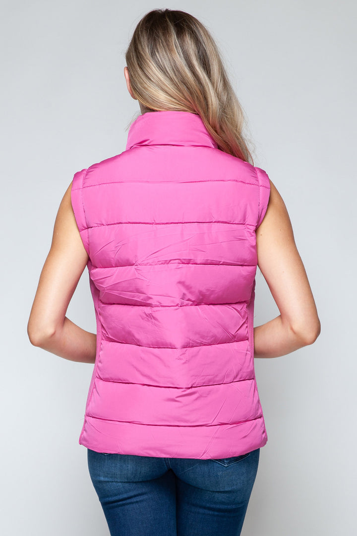 Snobbish Sleeveless Puffer Vest - Hot Pink - Inspired Eye Boutique