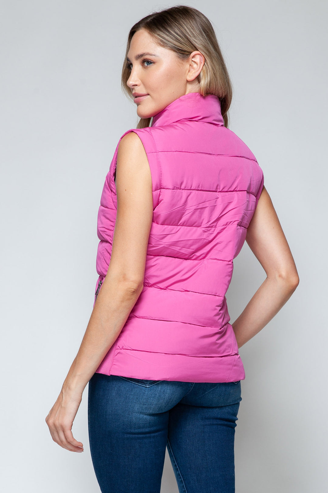 Snobbish Sleeveless Puffer Vest - Hot Pink - Inspired Eye Boutique