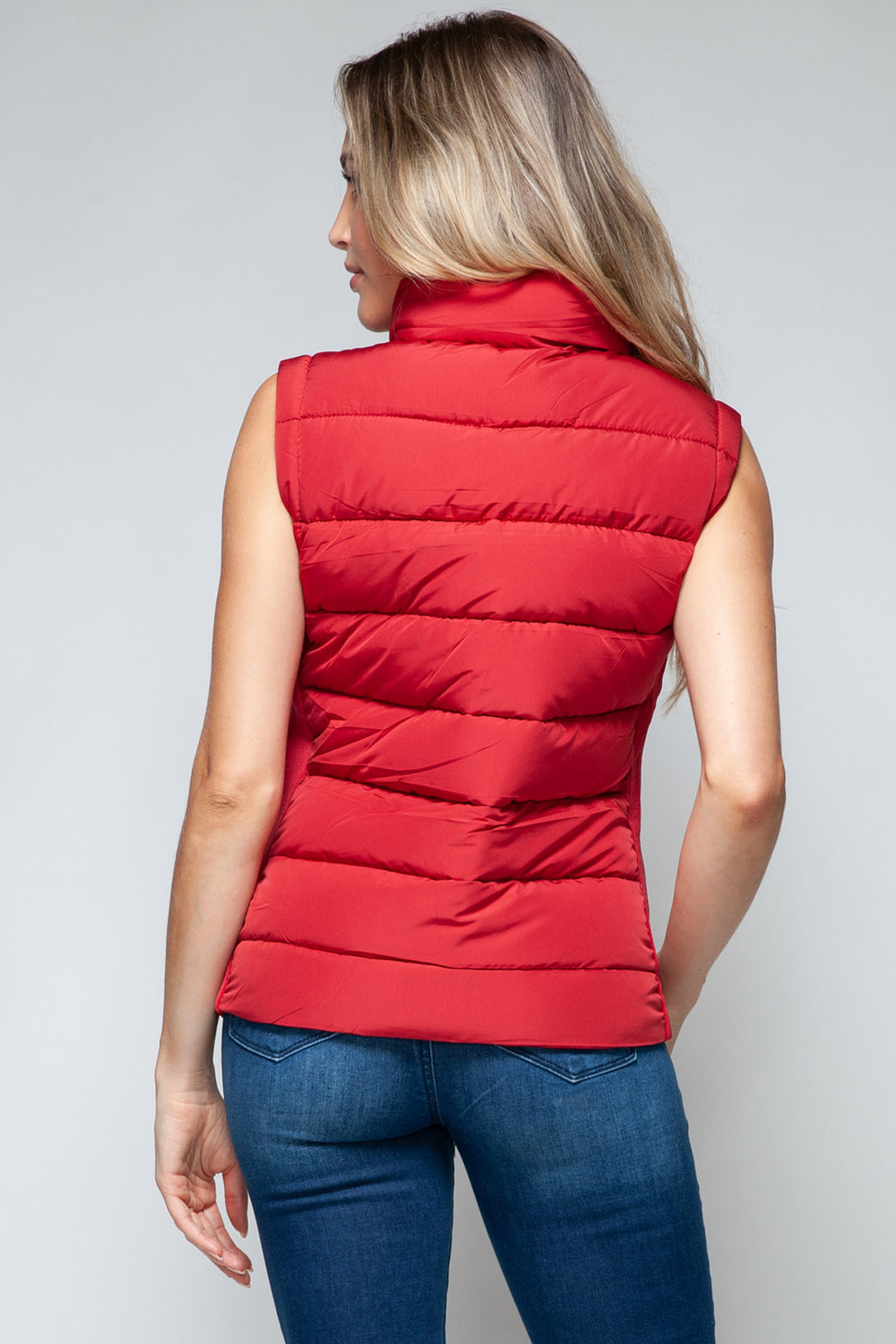 Snobbish Sleeveless Puffer Vest - Red - Inspired Eye Boutique