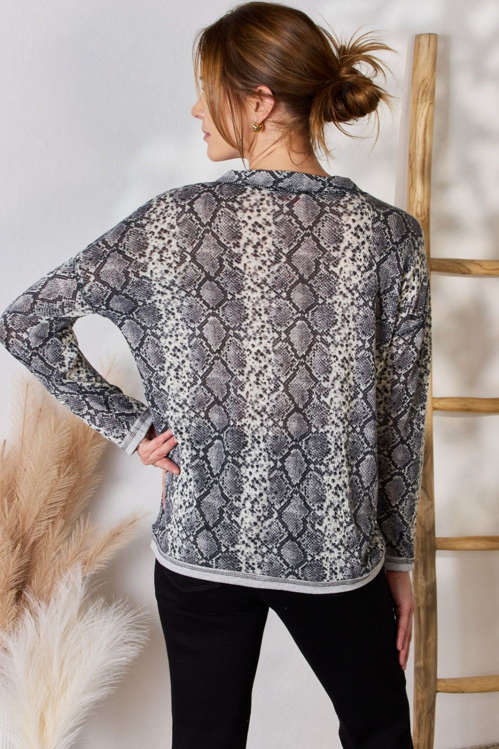 Snake Print Top - Long Sleeve - Casual - Inspired Eye Boutique