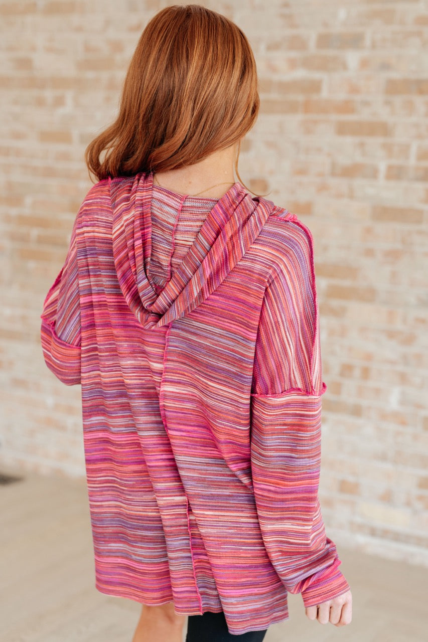 Striped Waffle Hoodie - Lightweight - Inspired Eye Boutique