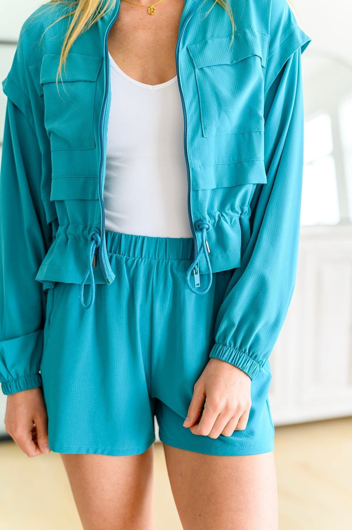 Women's Teal Athleisure Jacket - Inspired Eye Boutique