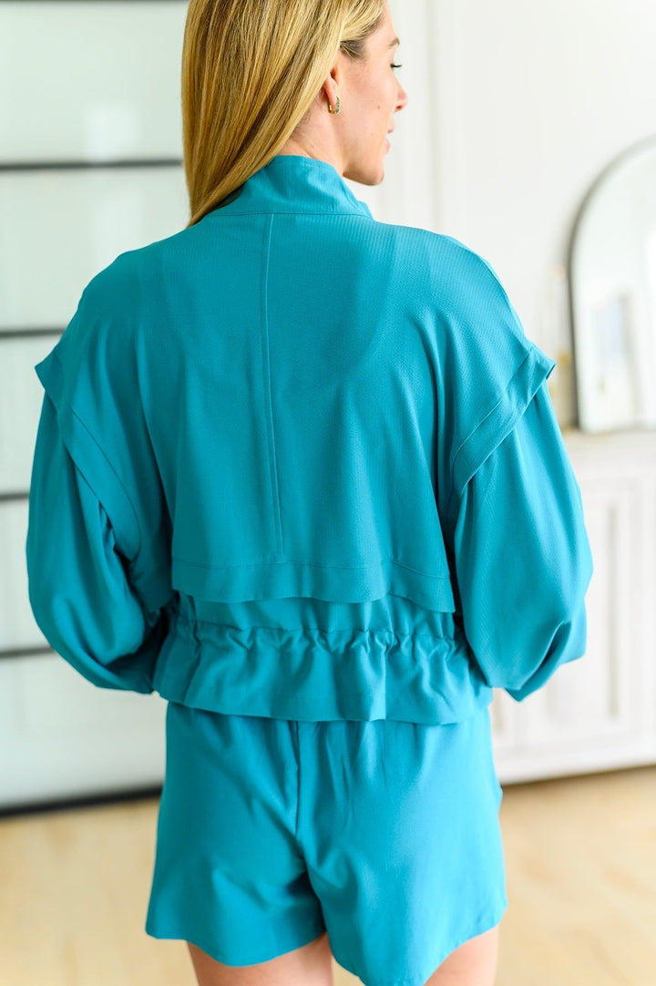 Women's Teal Athleisure Jacket - Inspired Eye Boutique