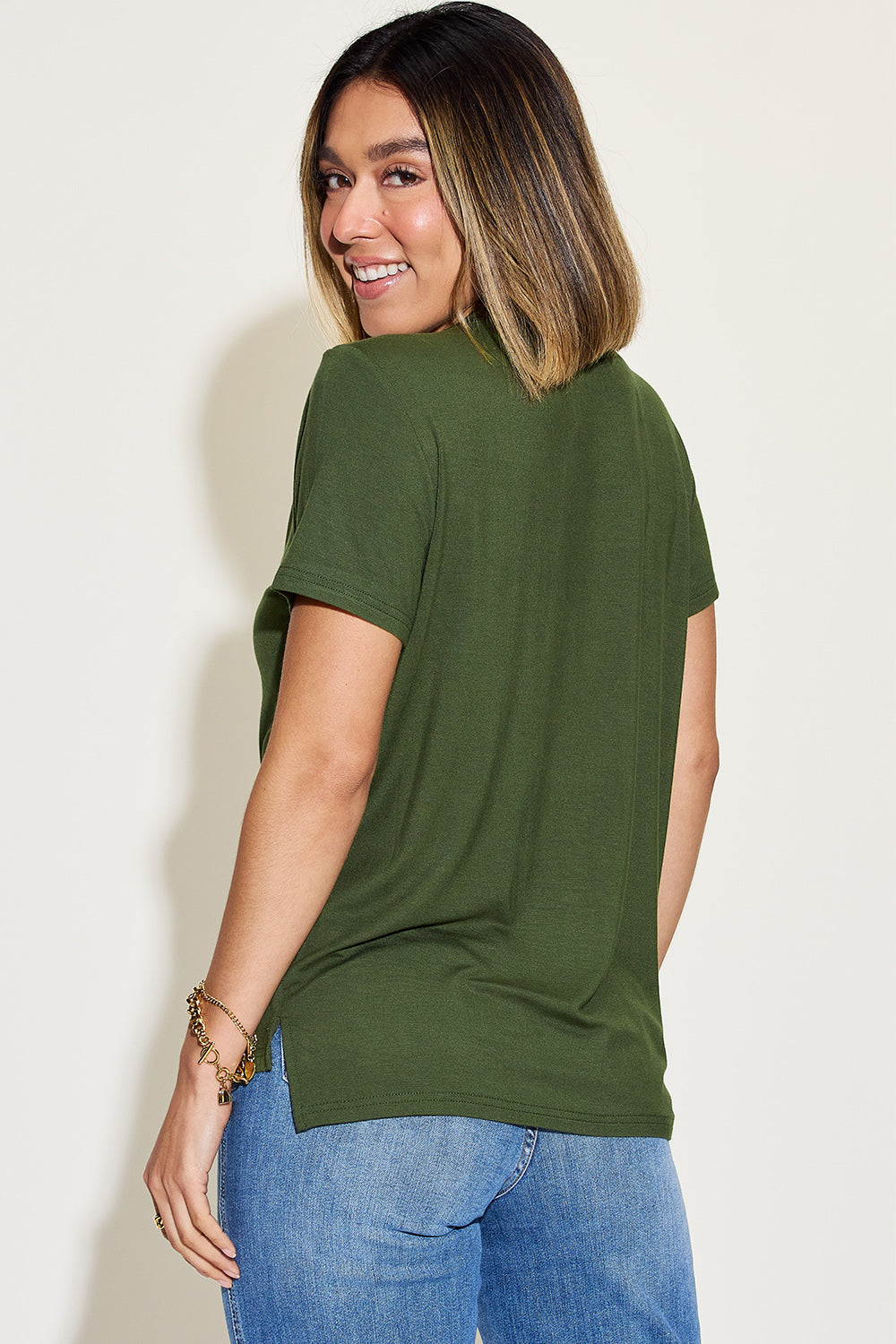 Womens V-Neck Tee - High Low Hem - Inspired Eye Boutique