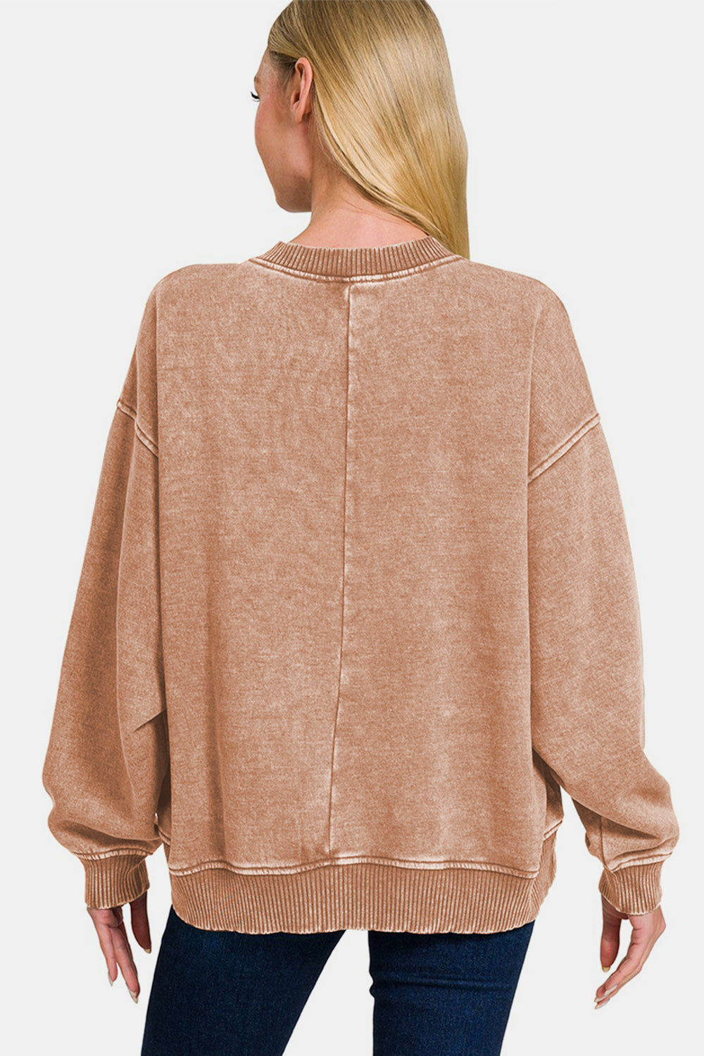 Zenana Acid Wash Oversized Fleece Sweatshirt - Inspired Eye Boutique