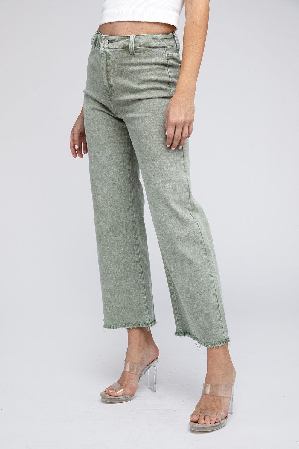 Zenana Colored Jeans - Acid Wash - Wide Leg - Inspired Eye Boutique