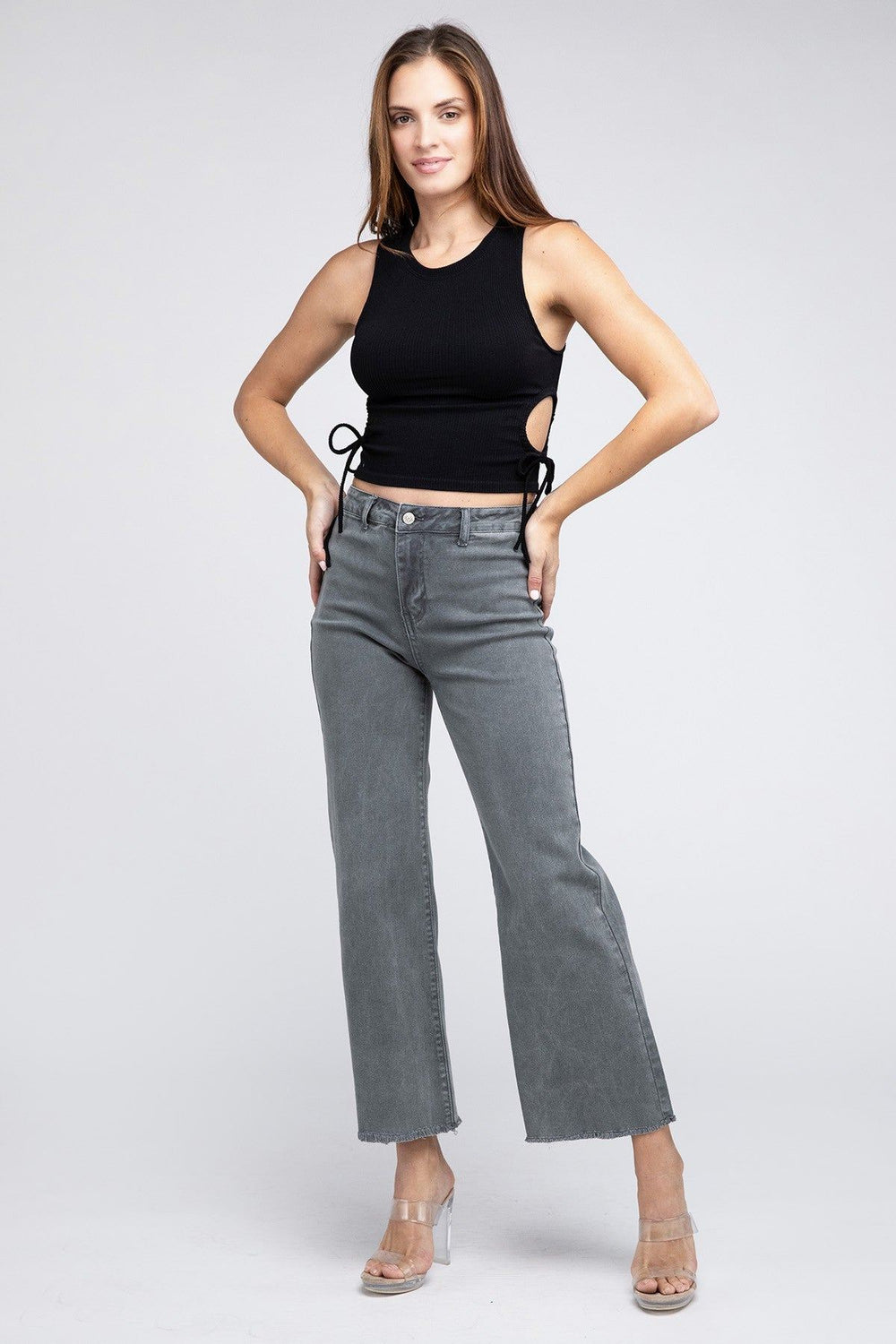 Zenana Colored Jeans - Acid Wash - Wide Leg - Inspired Eye Boutique