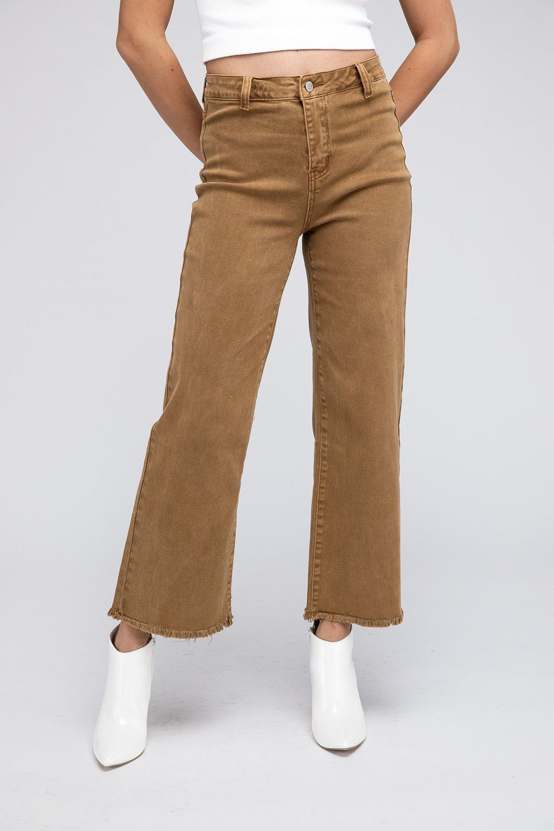 Zenana Colored Jeans - Acid Wash - Wide Leg - Inspired Eye Boutique