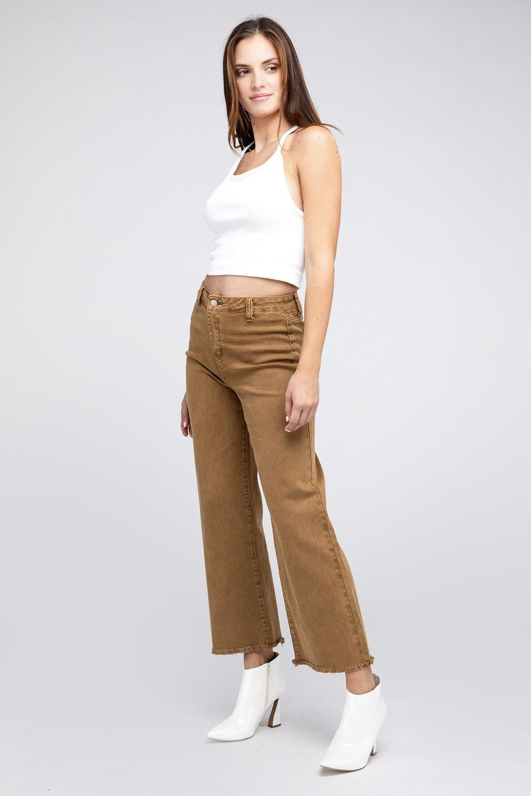 Zenana Colored Jeans - Acid Wash - Wide Leg - Inspired Eye Boutique