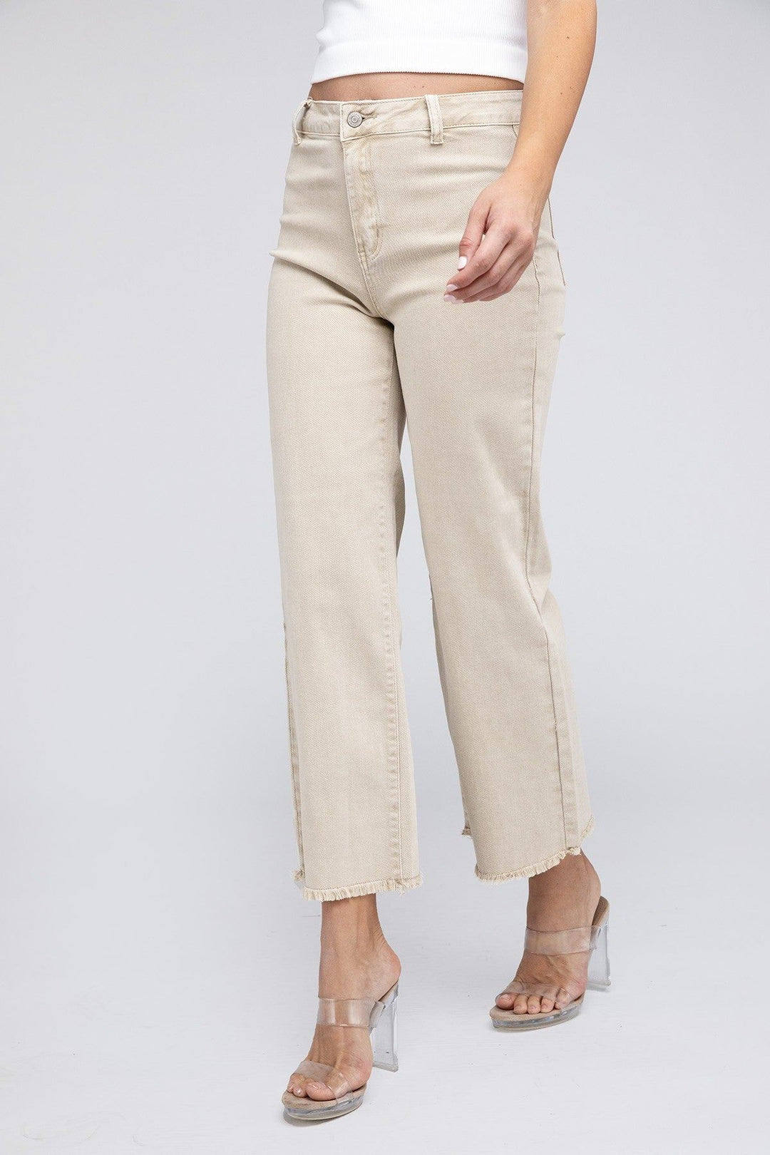 Zenana Colored Jeans - Acid Wash - Wide Leg - Inspired Eye Boutique