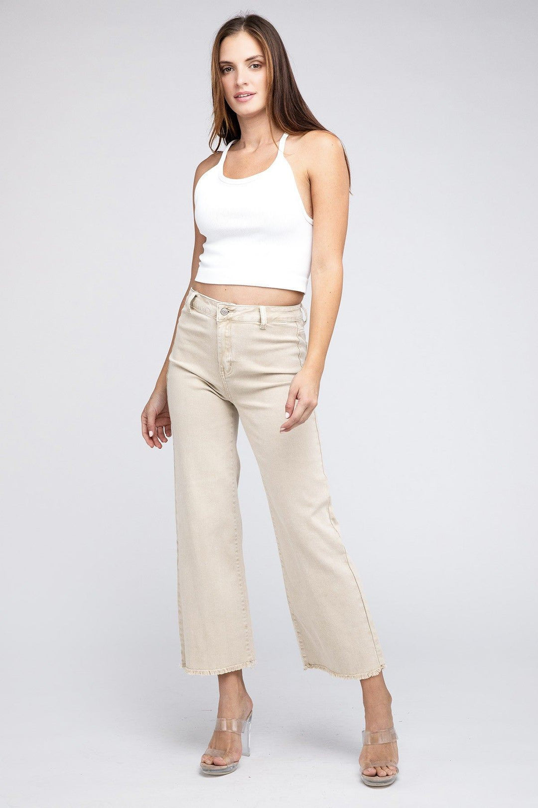 Zenana Colored Jeans - Acid Wash - Wide Leg - Inspired Eye Boutique