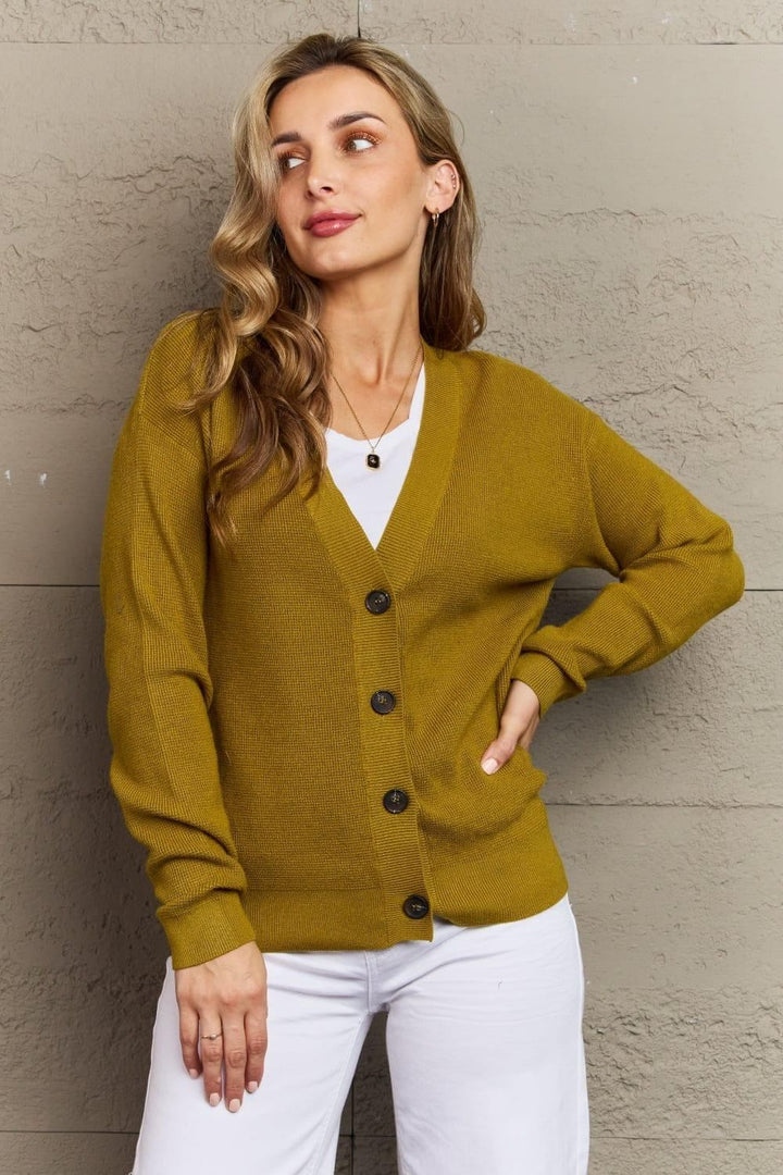 Kiss Me Tonight Button Down Cardigan - Chartreuse - Inspired Eye Boutique