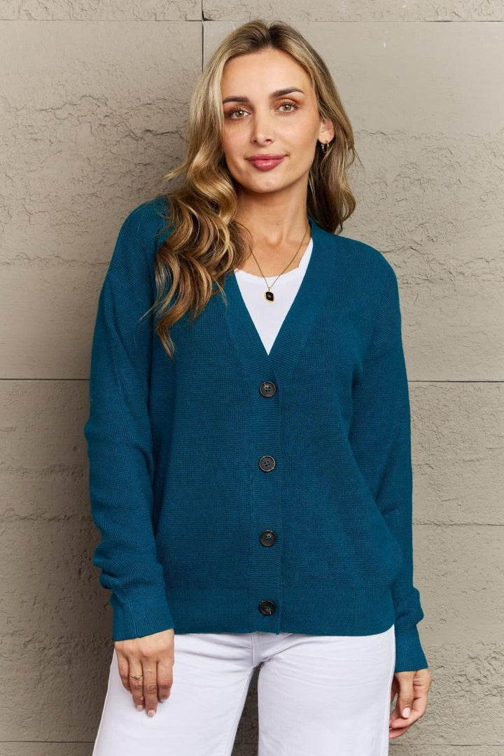 Kiss Me Tonight Button Down Cardigan - Teal - Inspired Eye Boutique