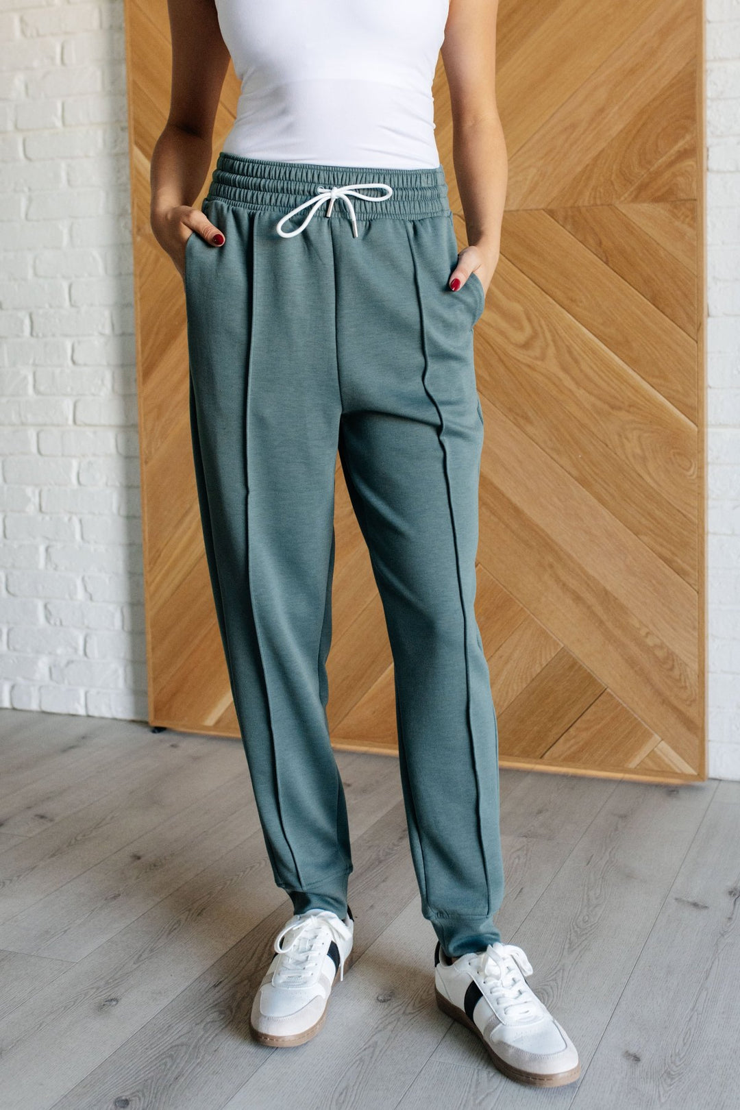 Zenana Center Seam Scuba Joggers - Ash Jade - Inspired Eye Boutique