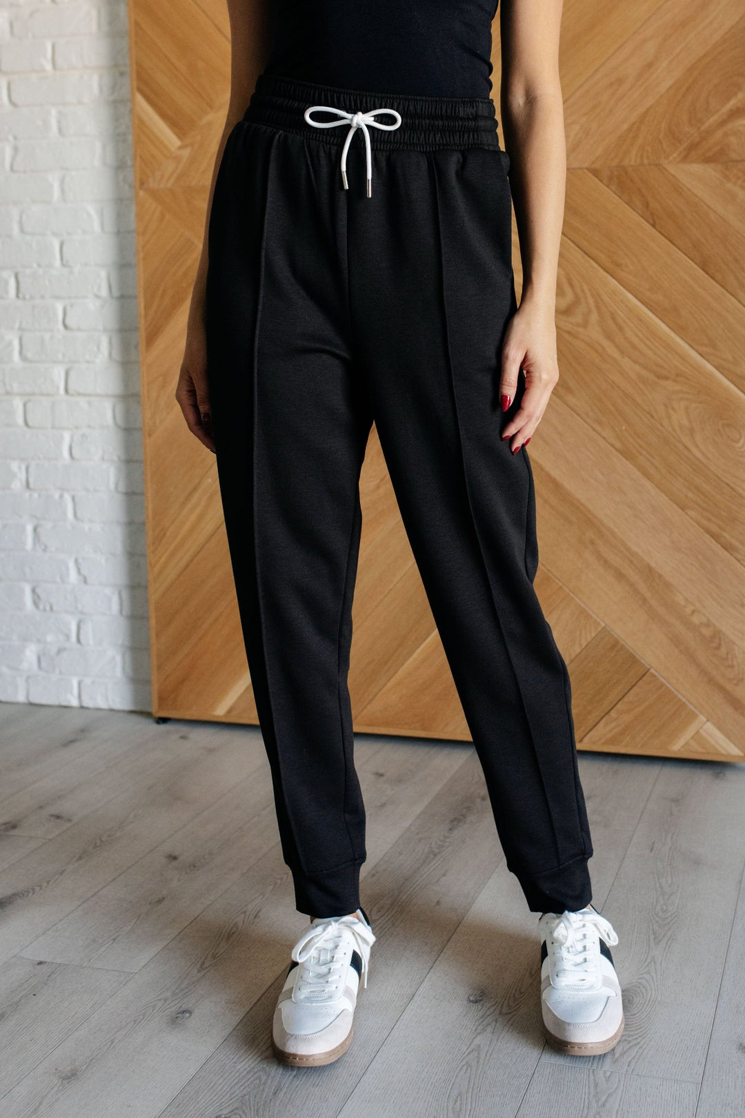 Zenana - Center Seam Scuba Joggers - Black - Inspired Eye Boutique