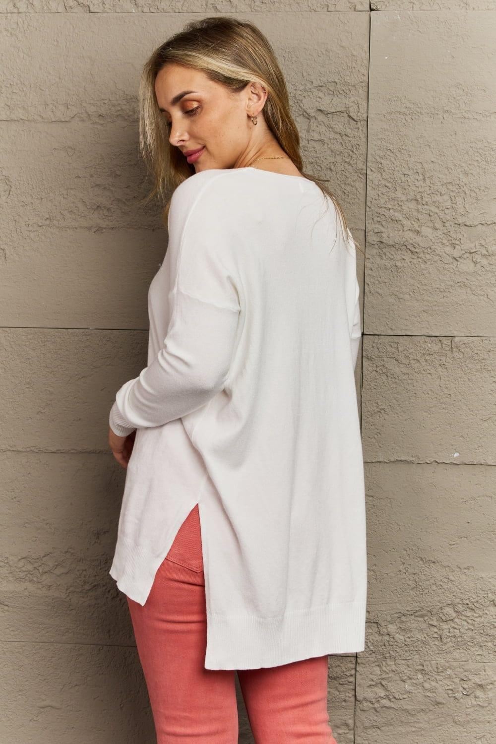 Sweater Weather Center Seam Sweater - Ivory - Inspired Eye Boutique