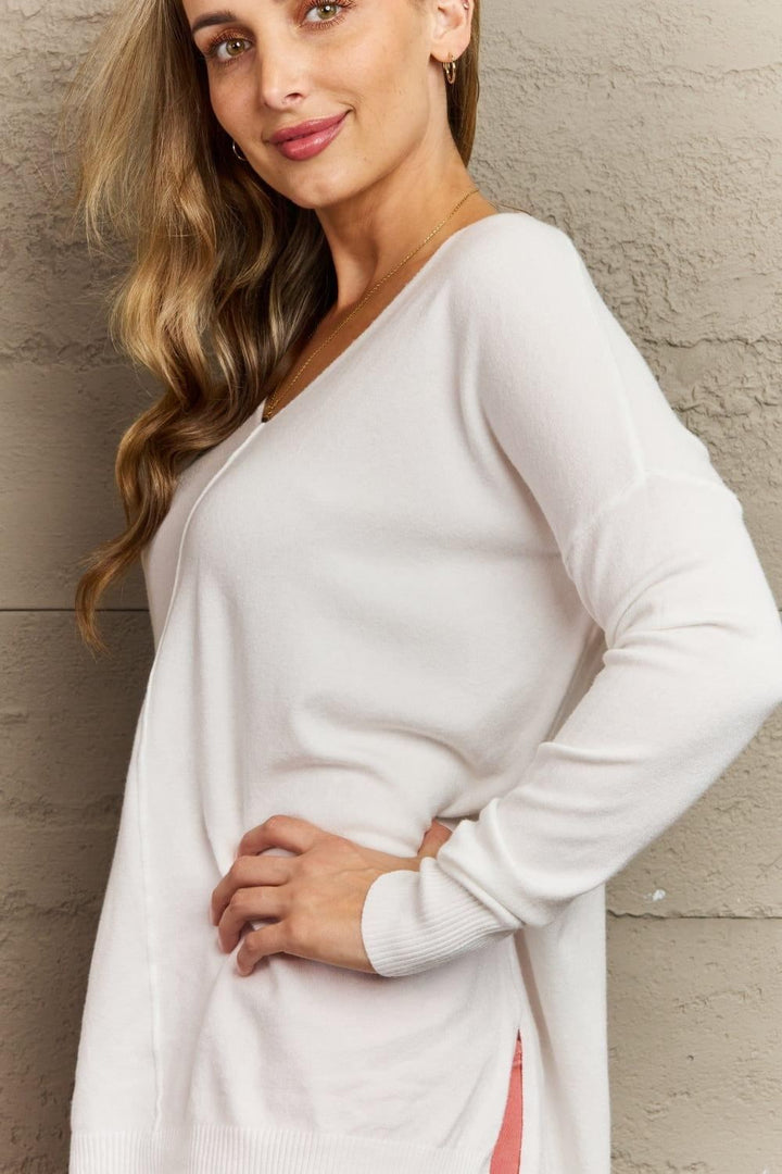 Sweater Weather Center Seam Sweater - Ivory - Inspired Eye Boutique
