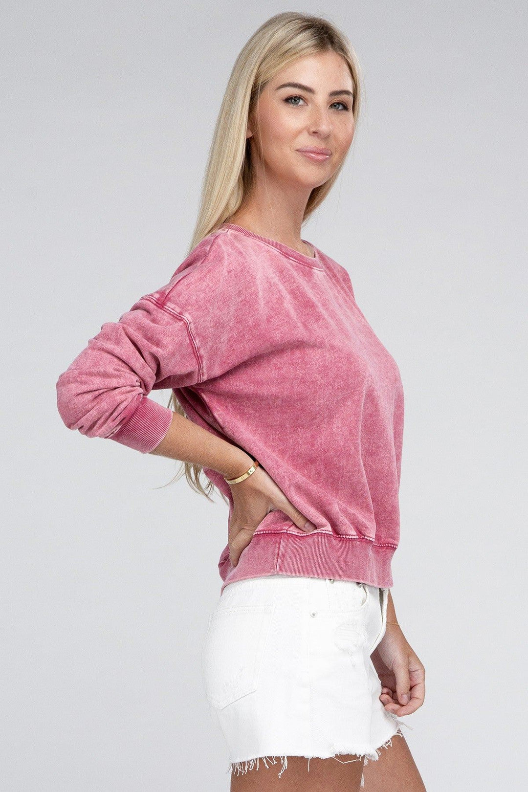 Zenana French Terry Pullover Sweatshirt - Inspired Eye Boutique