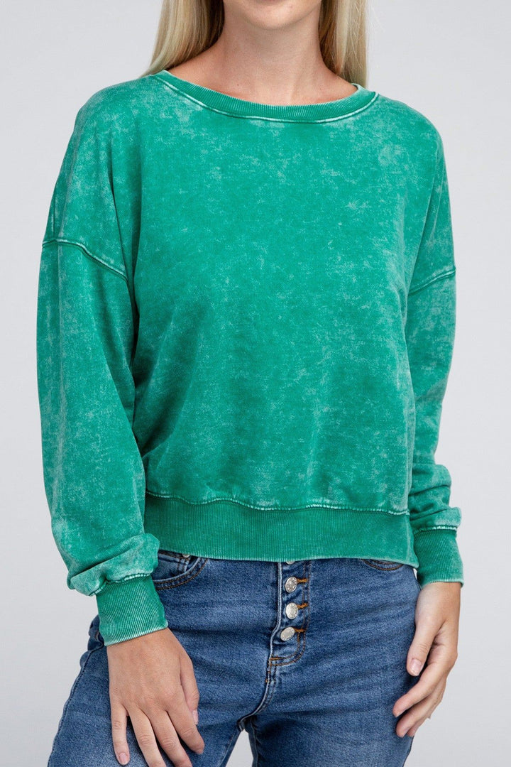 Zenana French Terry Pullover Sweatshirt - Inspired Eye Boutique