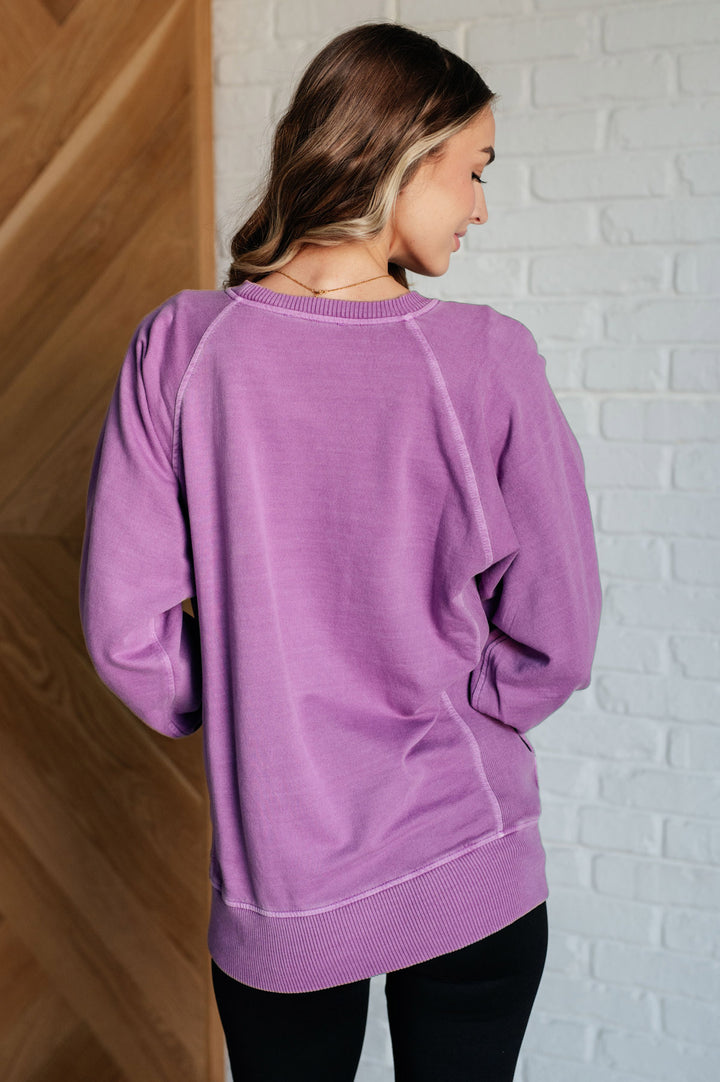 Zenana - French Terry Pullover with Pockets - Light Plum - Inspired Eye Boutique