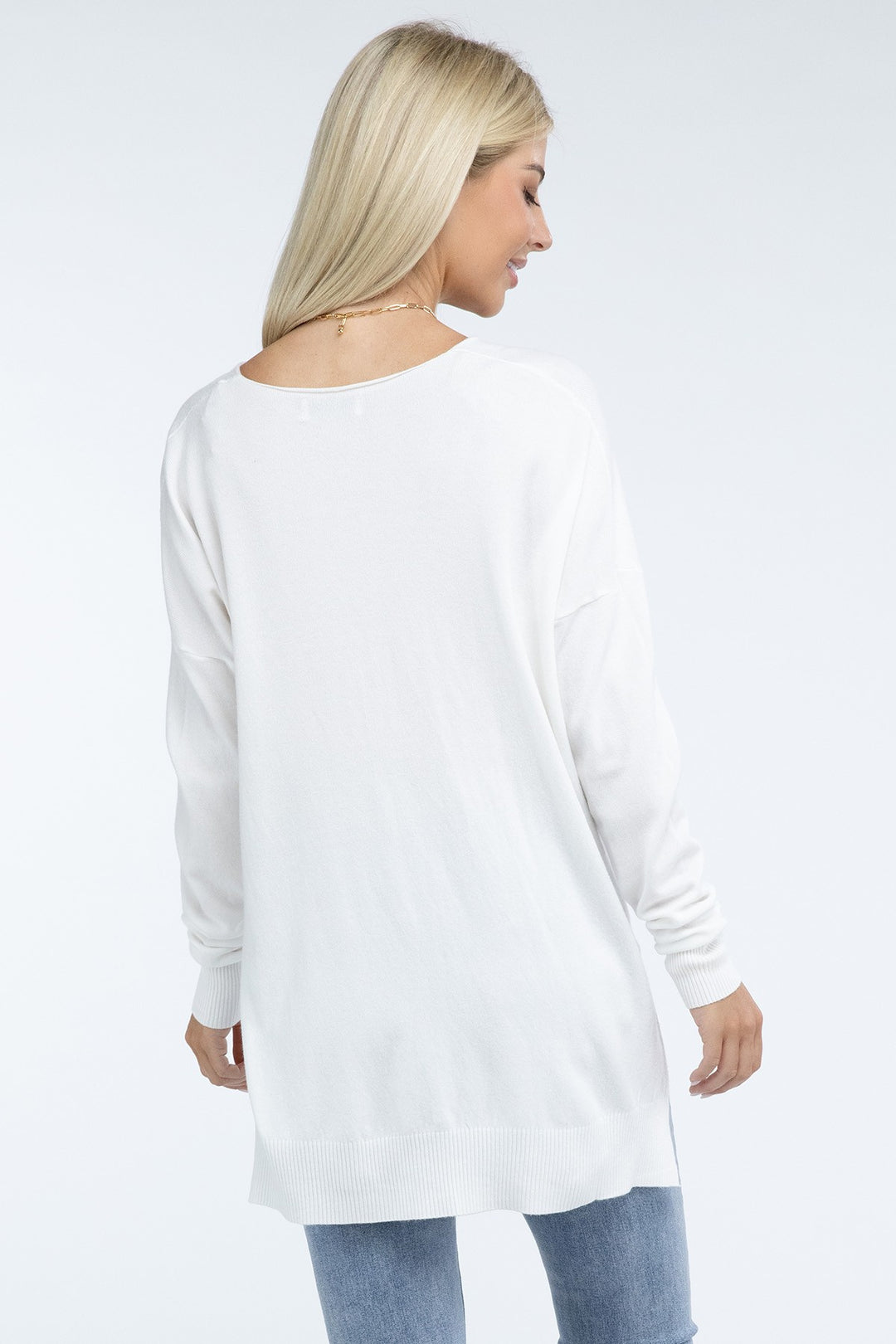 Zenana - Hi-Low Front Seam Sweater - Inspired Eye Boutique