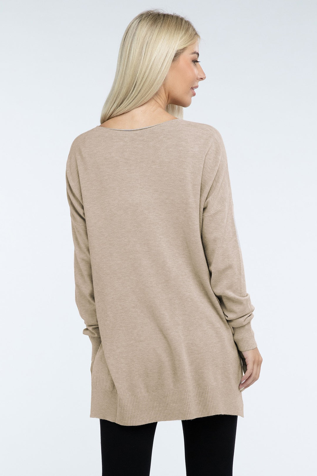 Zenana - Hi-Low Front Seam Sweater - Inspired Eye Boutique