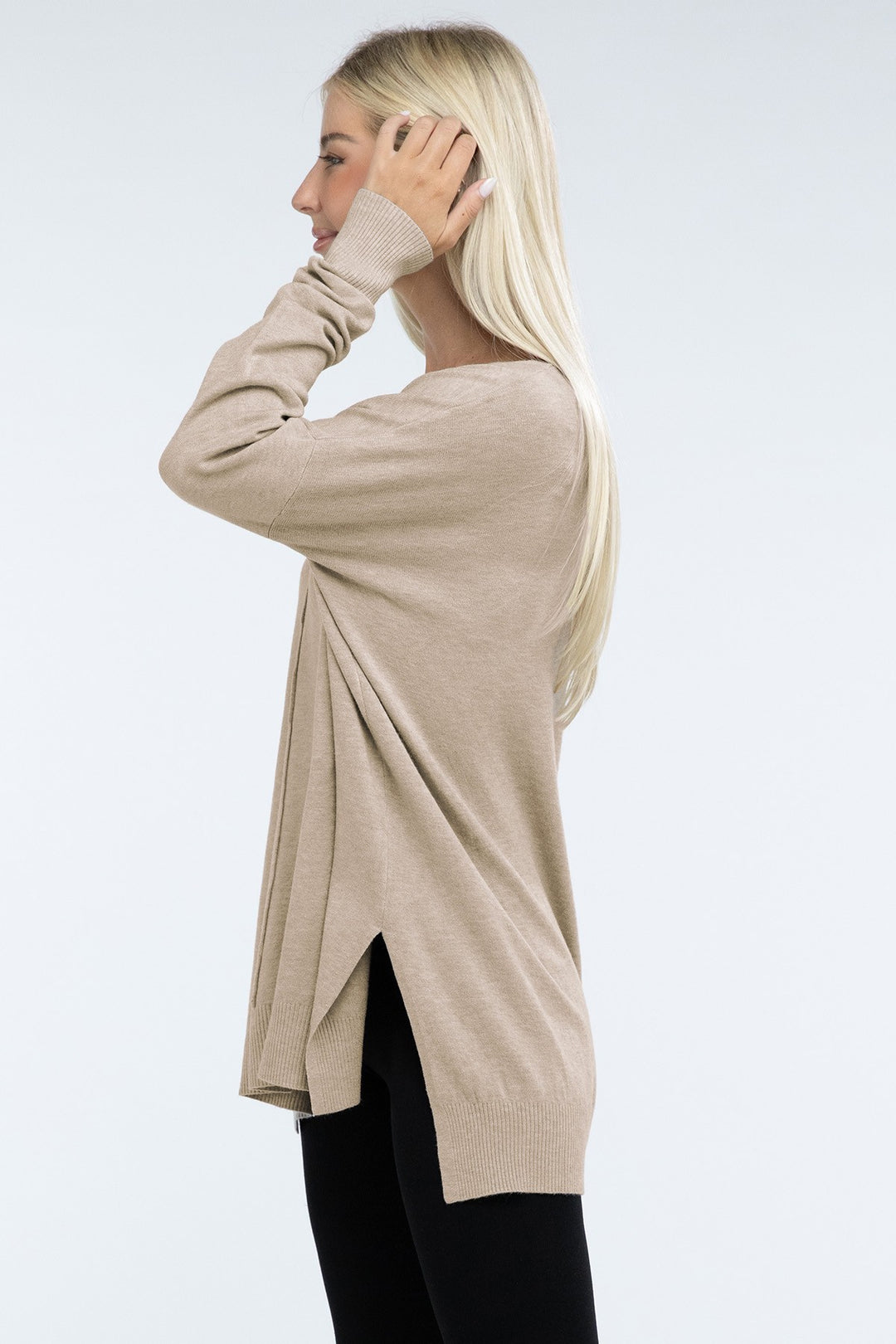 Zenana - Hi-Low Front Seam Sweater - Inspired Eye Boutique