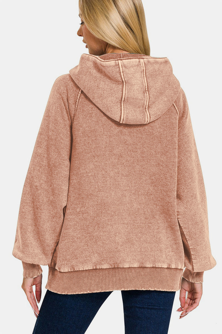 Zenana - Kangaroo Pocket Hoodie - Rust - Inspired Eye Boutique