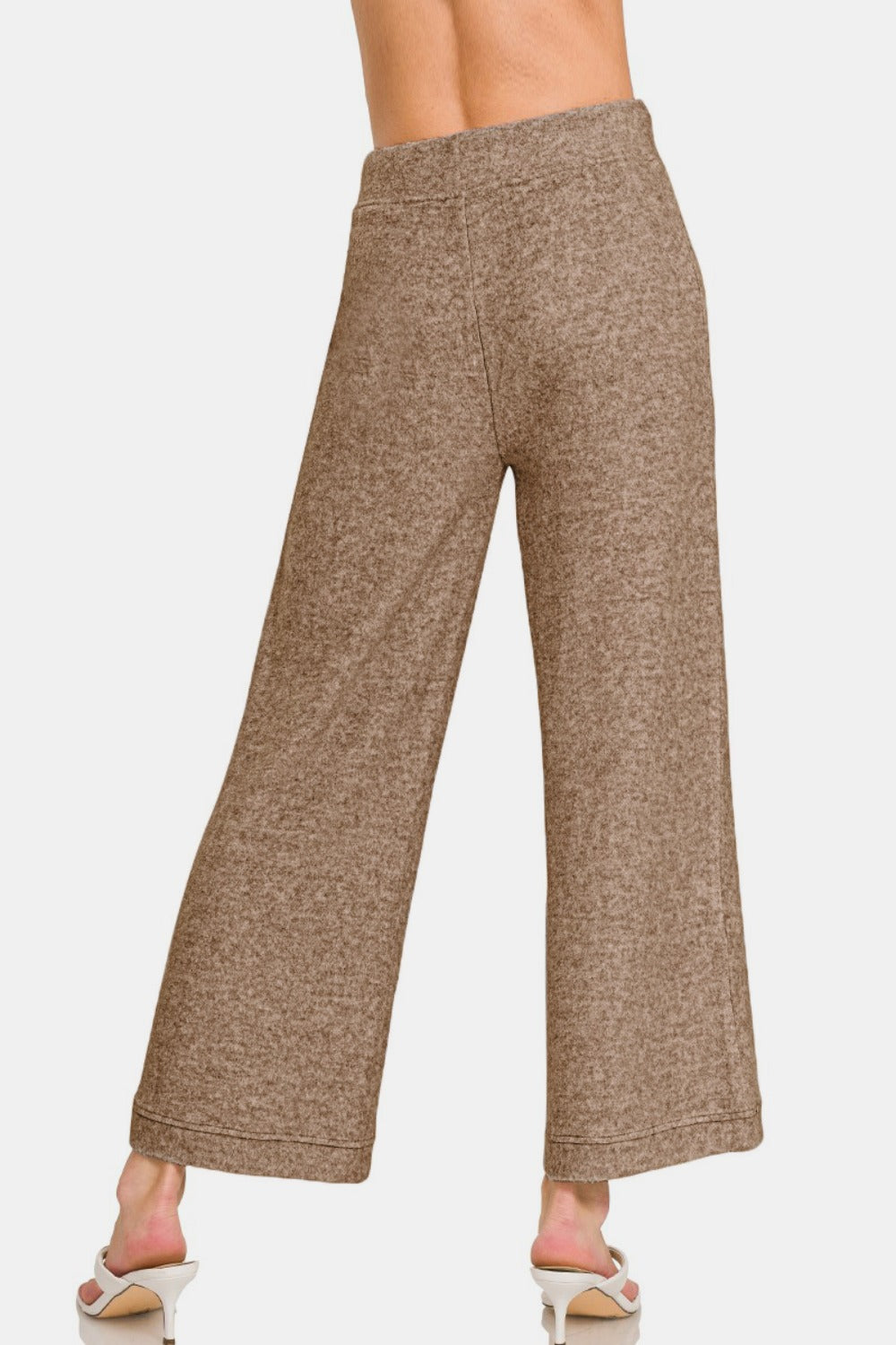 Zenana - Melange Hacci Cropped Lounge Pants - Mocha - Inspired Eye Boutique