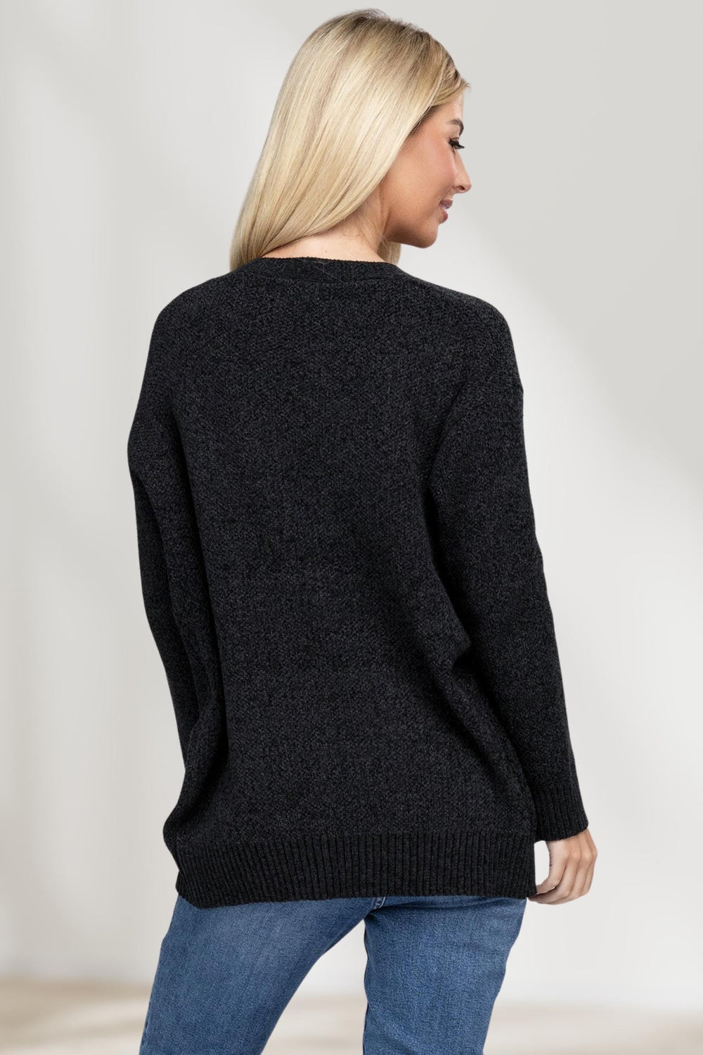 Zenana - Open Front Sweater Cardigan - Inspired Eye Boutique