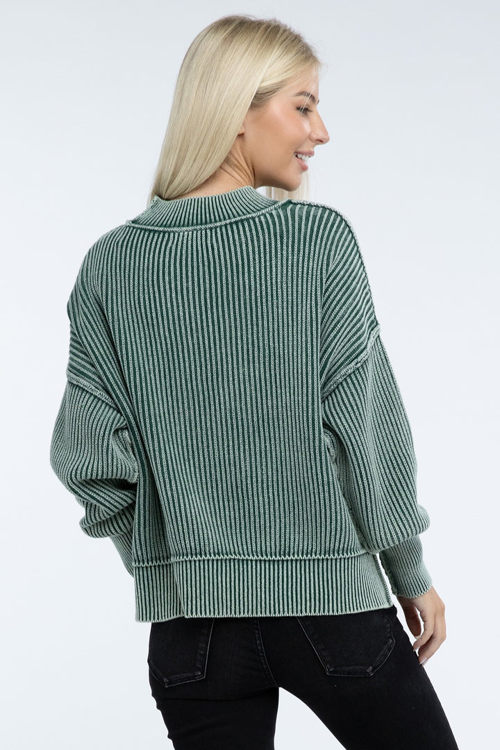 Zenana - Oversized Crew Neck Sweater - Inspired Eye Boutique